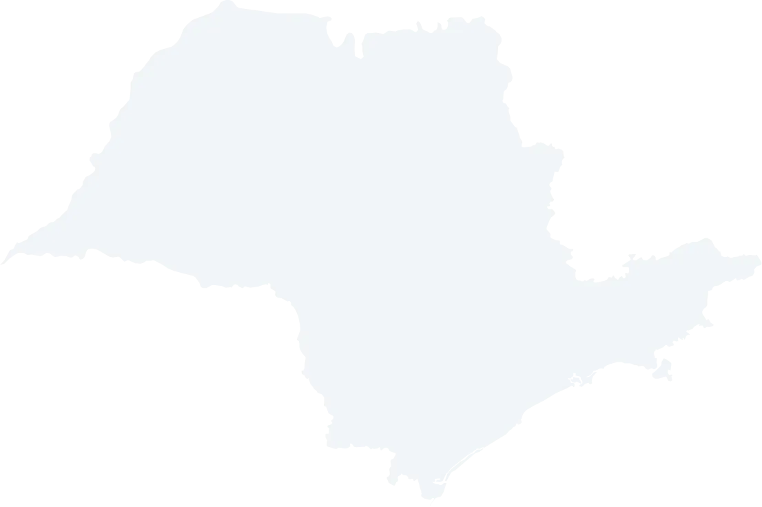 Mapa de regiões atendidas pela G2 Tecnologia